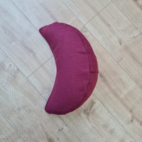 Linen cresсent cushion filled Wool filler Yoga Meditation Crescent pillow