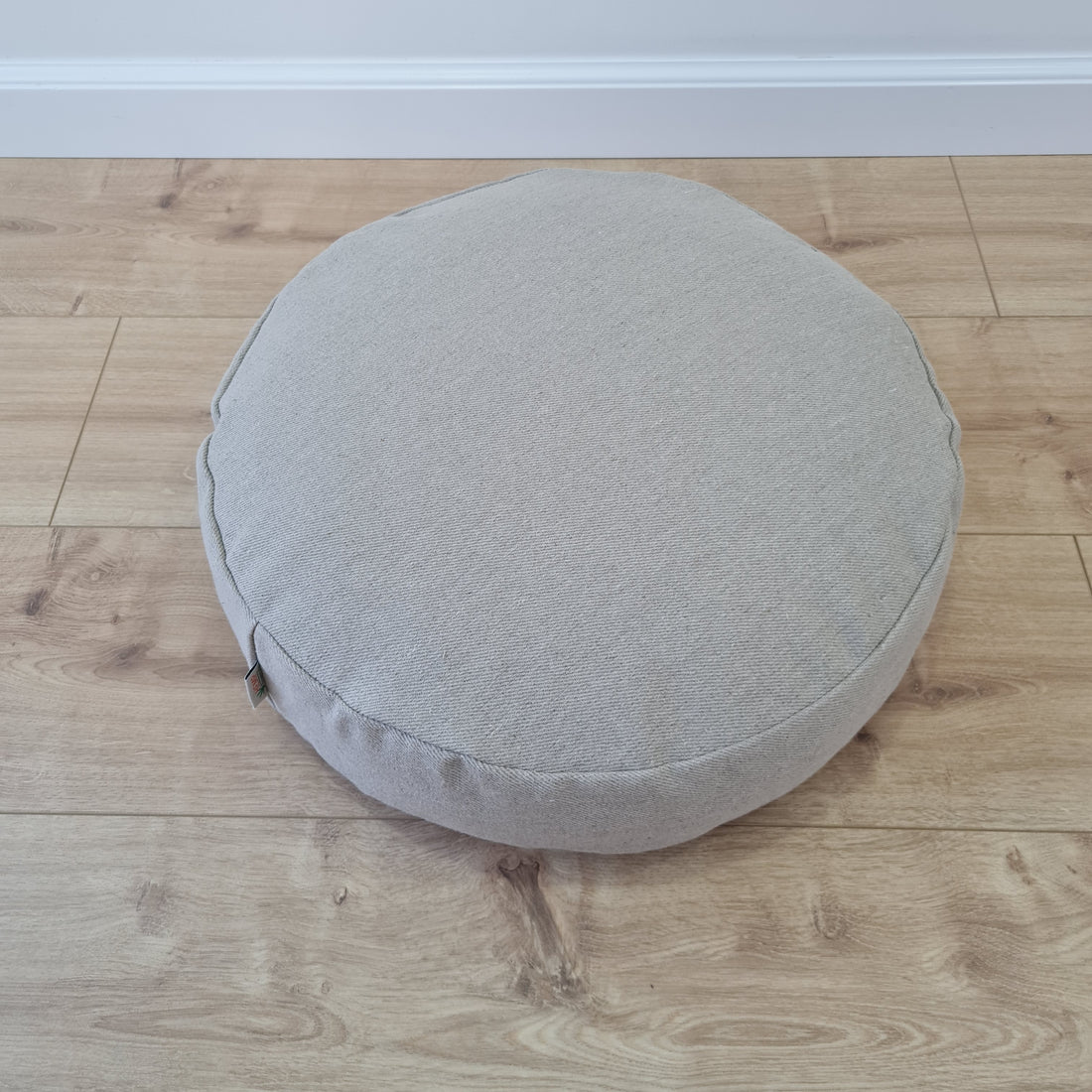 Round Hemp cushion with removable cover Hemp fiber filling in cotton fabric with linen non-dyed cover Floor cushion custom made size