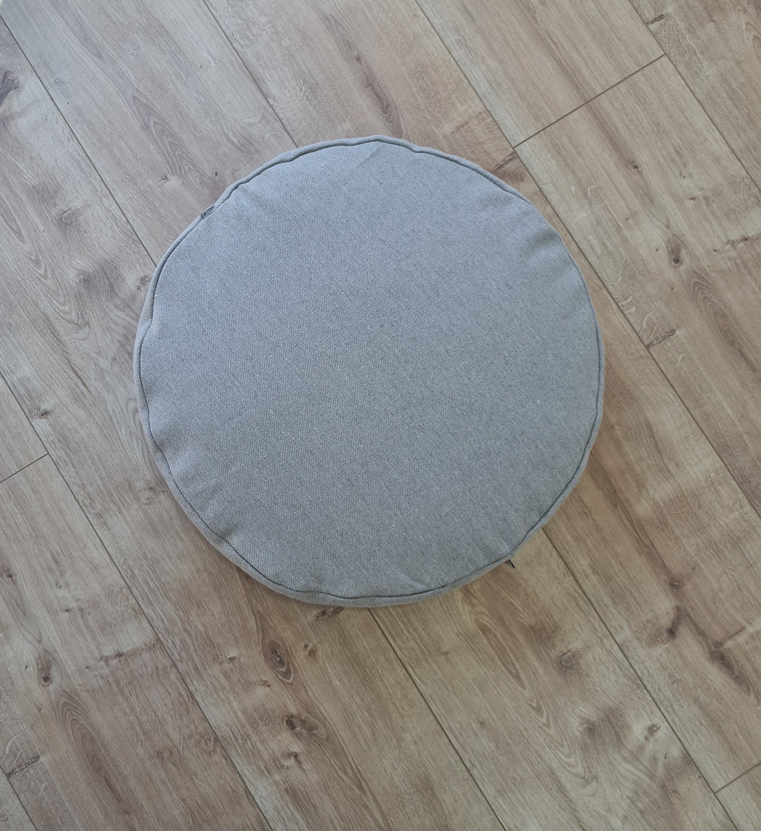 Round Hemp cushion with removable cover Hemp fiber filling in cotton fabric with linen non-dyed cover Floor cushion custom made size