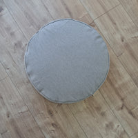 Round Hemp cushion with removable cover Hemp fiber filling in cotton fabric with linen non-dyed cover Floor cushion custom made size