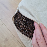 D14"x4.7" (35 x 12 cm) HEMP Zafu floor cushion with Buckwheat hulls with Lotus print /Organic Meditation cushion/ pillow seat/ Yoga