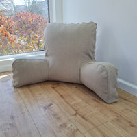 Hemp back cushion filled organic hemp fiber filling with natural linen removable zippered cover