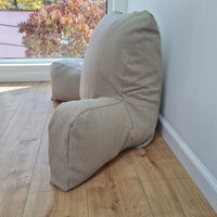 Hemp back cushion filled organic hemp fiber filling with natural linen removable zippered cover