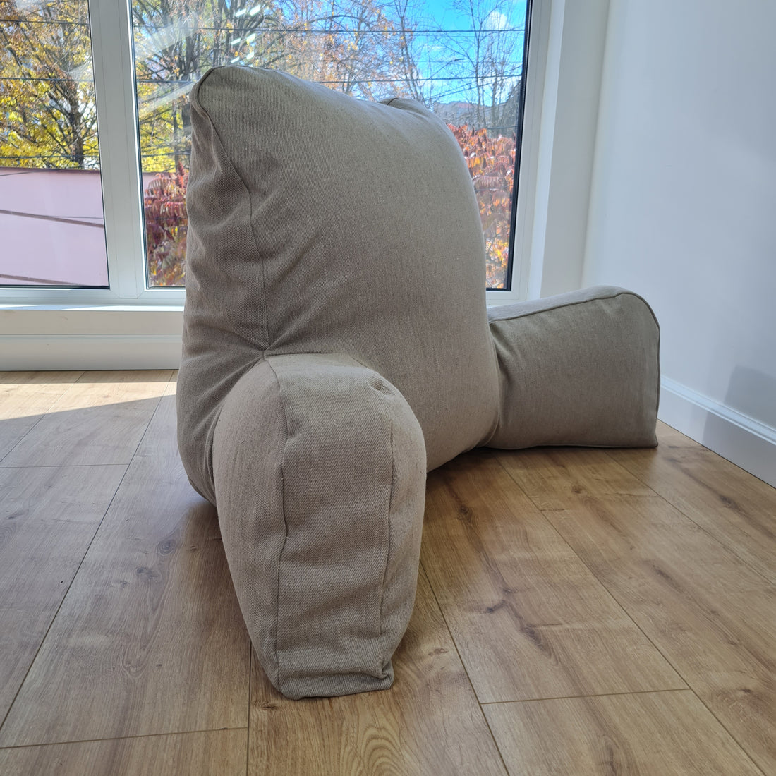 Hemp back cushion filled organic hemp fiber filling with natural linen removable zippered cover