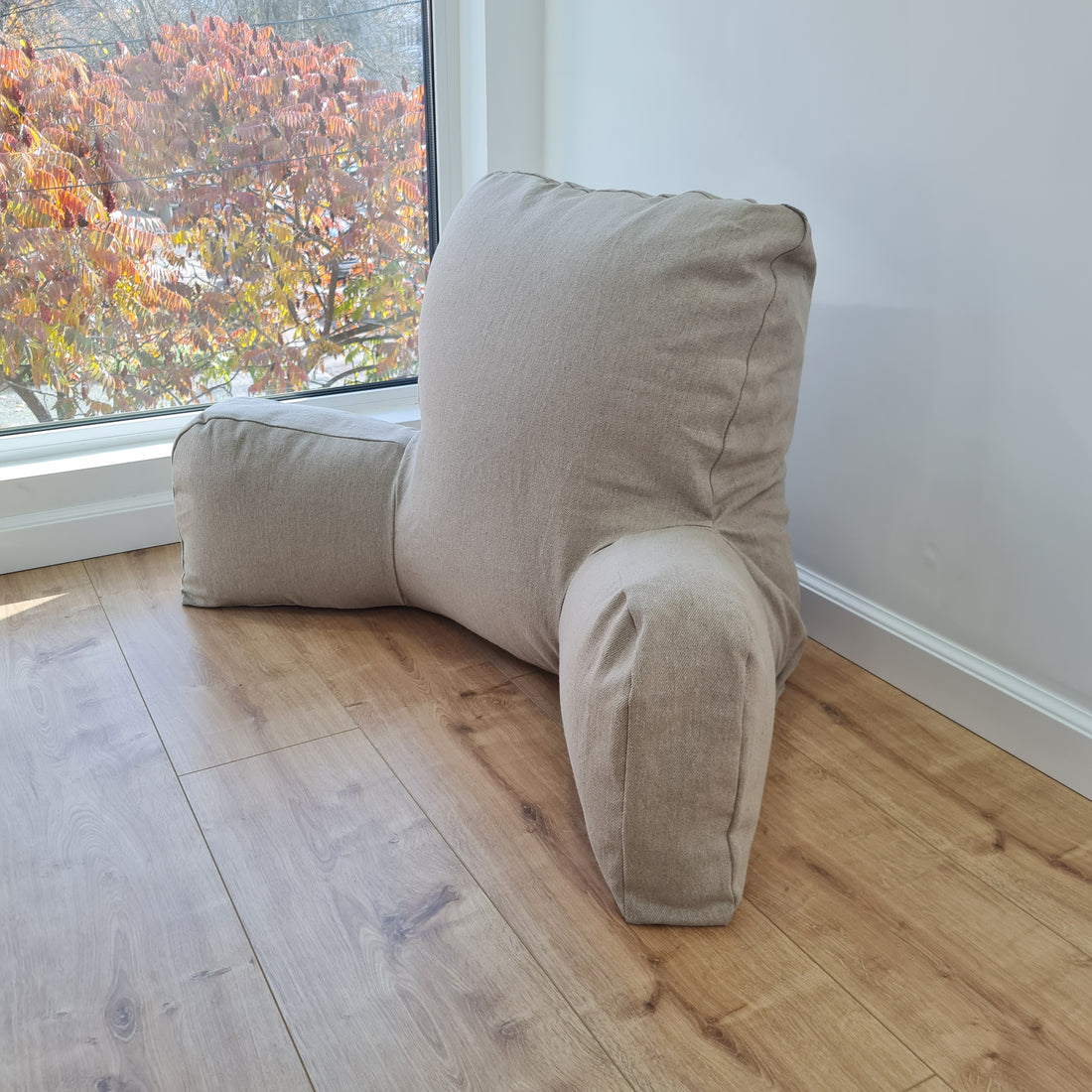 Hemp back cushion filled organic hemp fiber filling with natural linen removable zippered cover