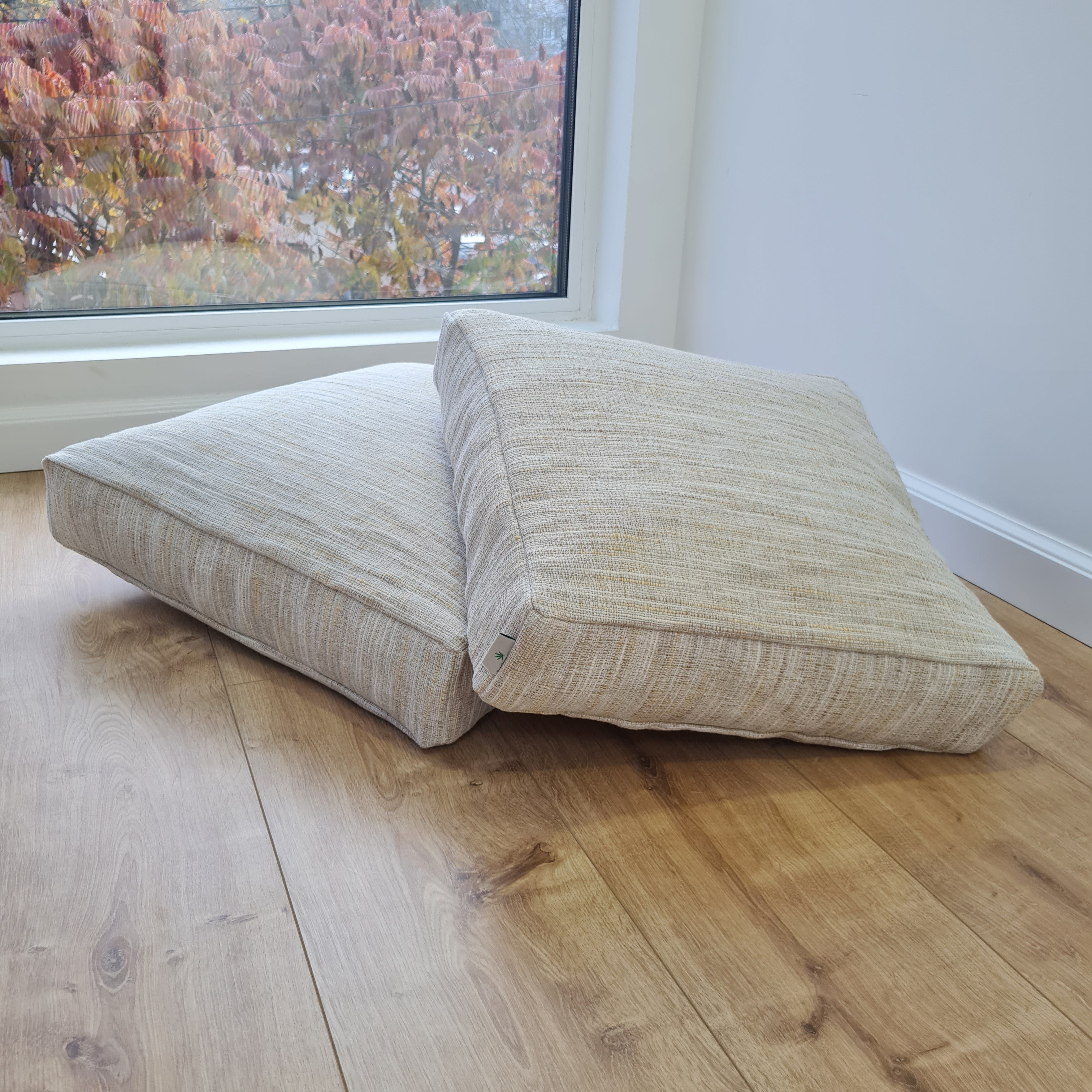 Hemp cushion with removable cover Hemp fiber filling in cotton fabric with linen cover Floor cushion custom made size