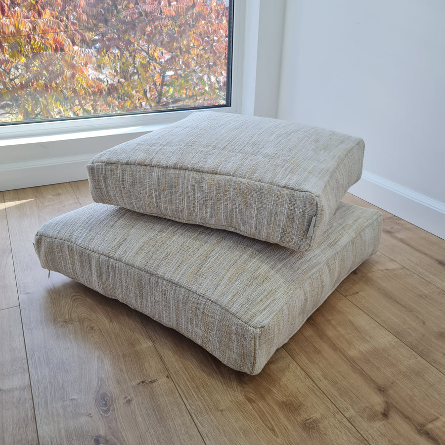 Hemp cushion with removable cover Hemp fiber filling in cotton fabric with linen cover Floor cushion custom made size (Copy)