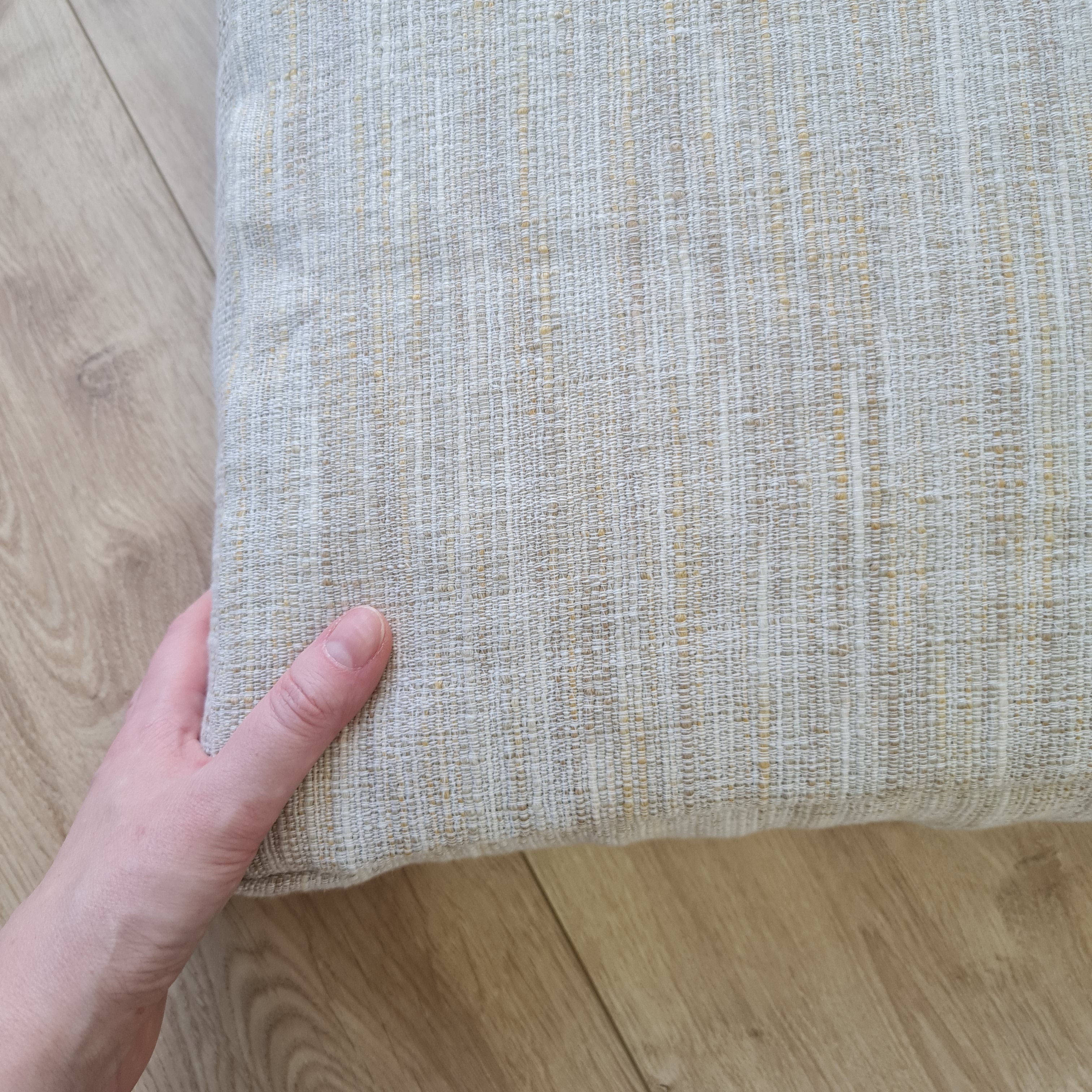 Hemp cushion with removable cover Hemp fiber filling in cotton fabric with linen cover Floor cushion custom made size