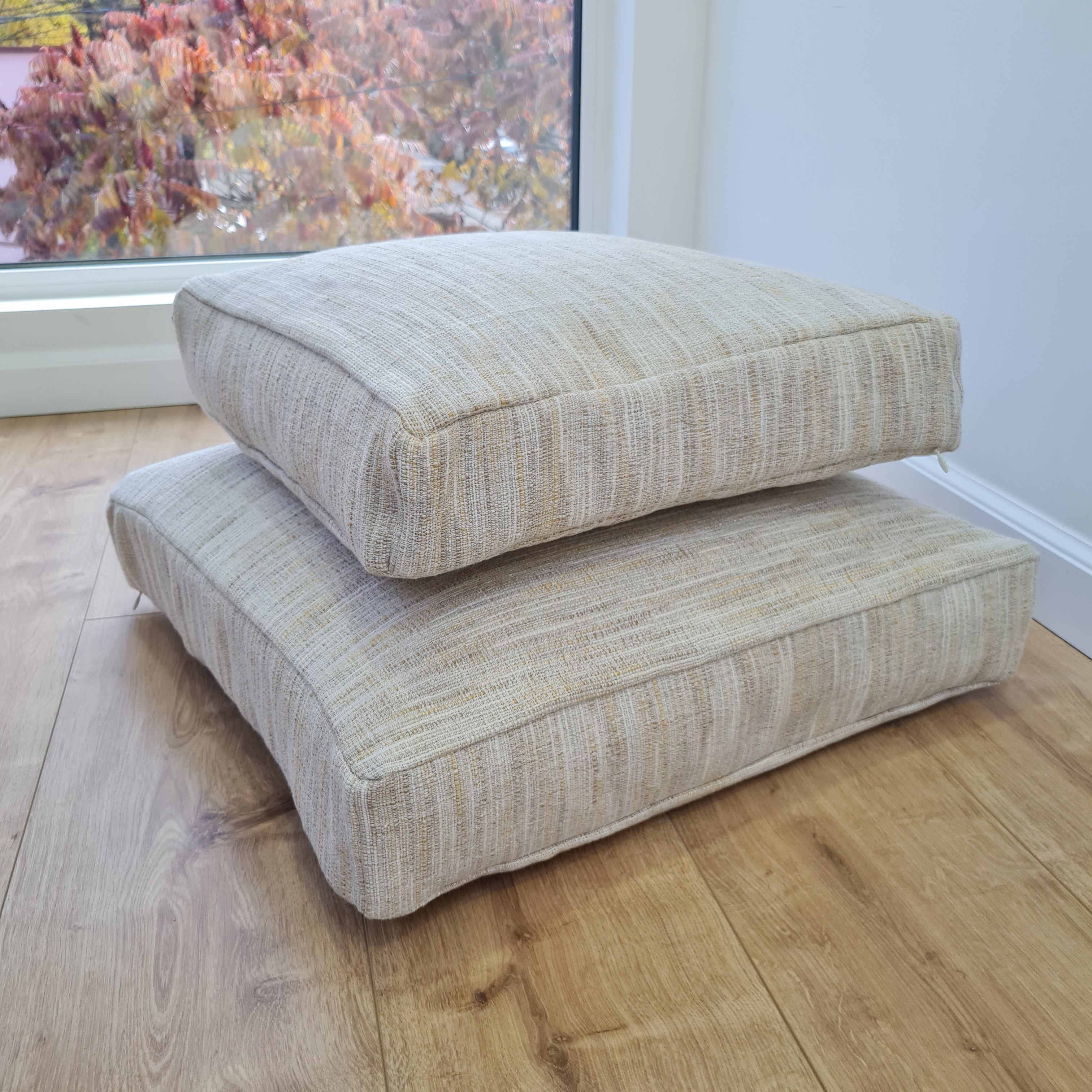 Hemp cushion with removable cover Hemp fiber filling in cotton fabric with linen cover Floor cushion custom made size