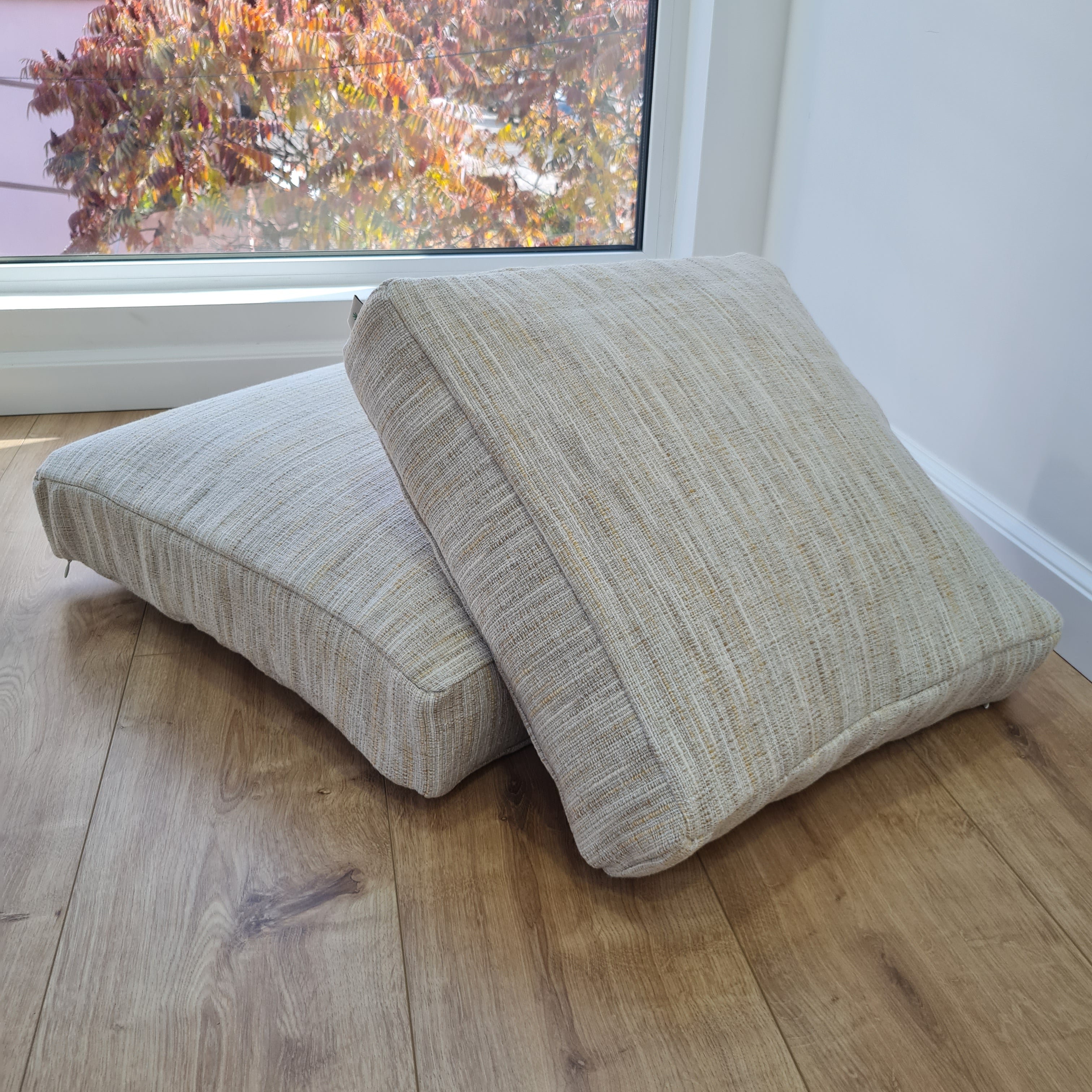 Hemp cushion with removable cover Hemp fiber filling in cotton fabric with linen cover Floor cushion custom made size