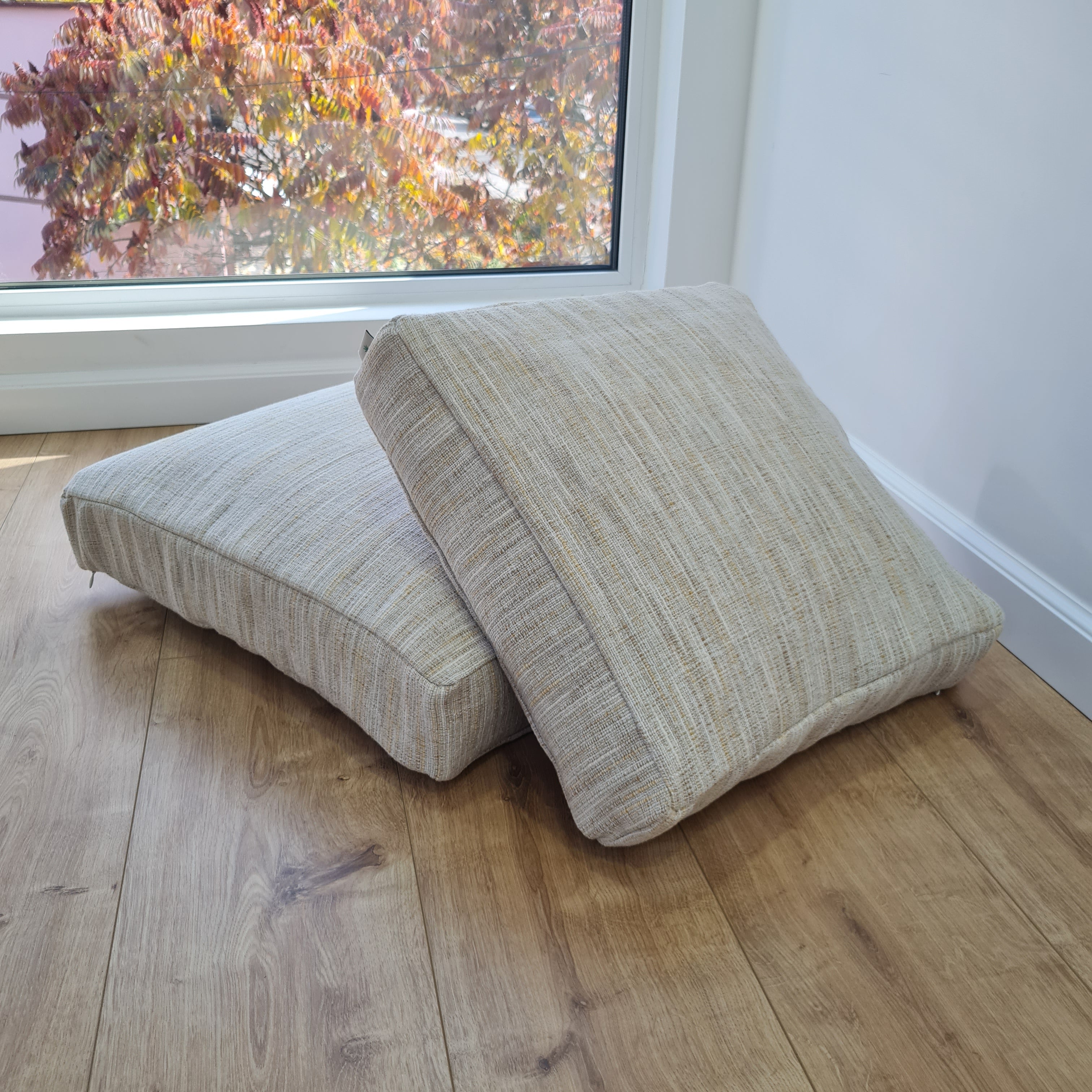 Hemp cushion with removable cover Hemp fiber filling in cotton fabric with linen cover Floor cushion custom made size