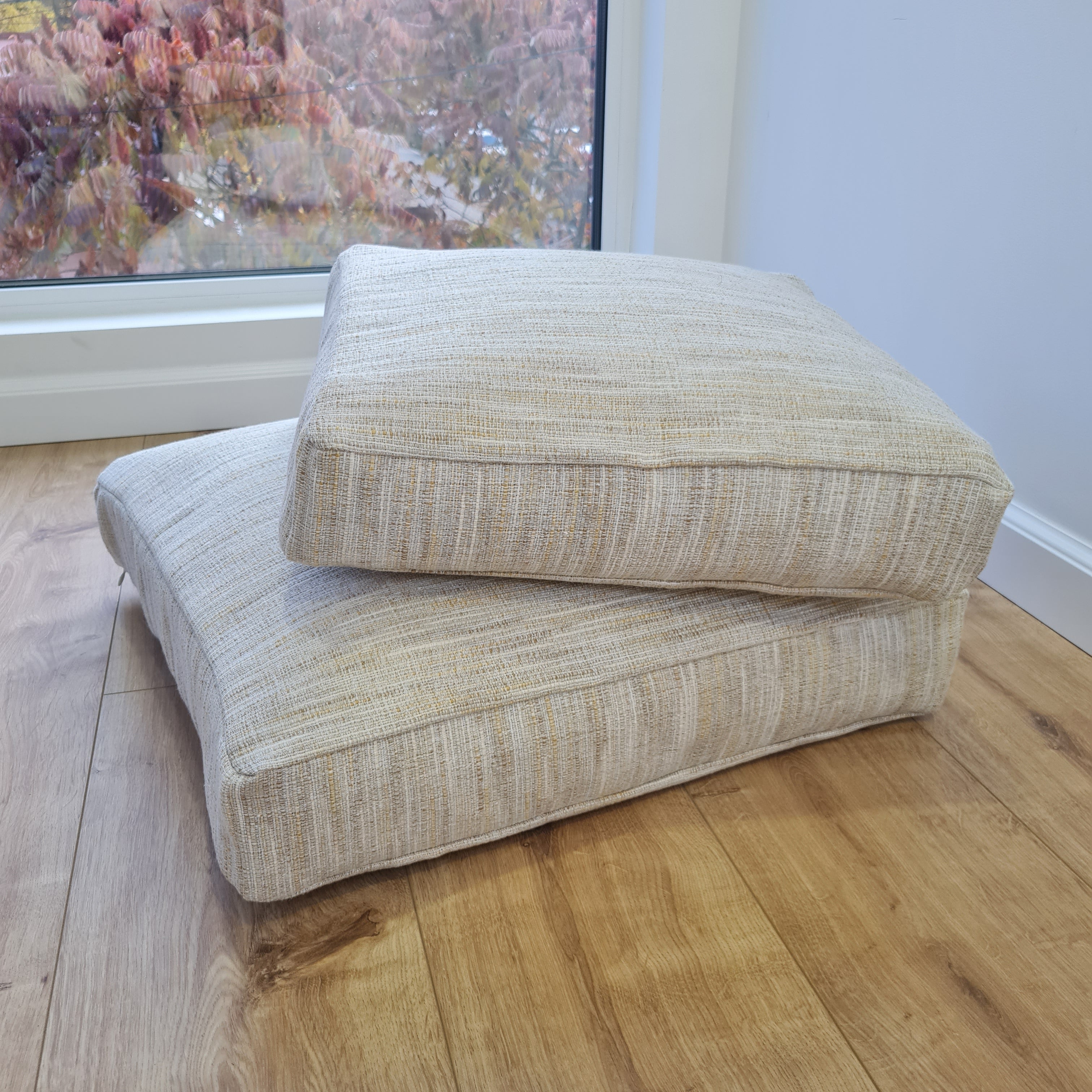 Hemp cushion with removable cover Hemp fiber filling in cotton fabric with linen cover Floor cushion custom made size