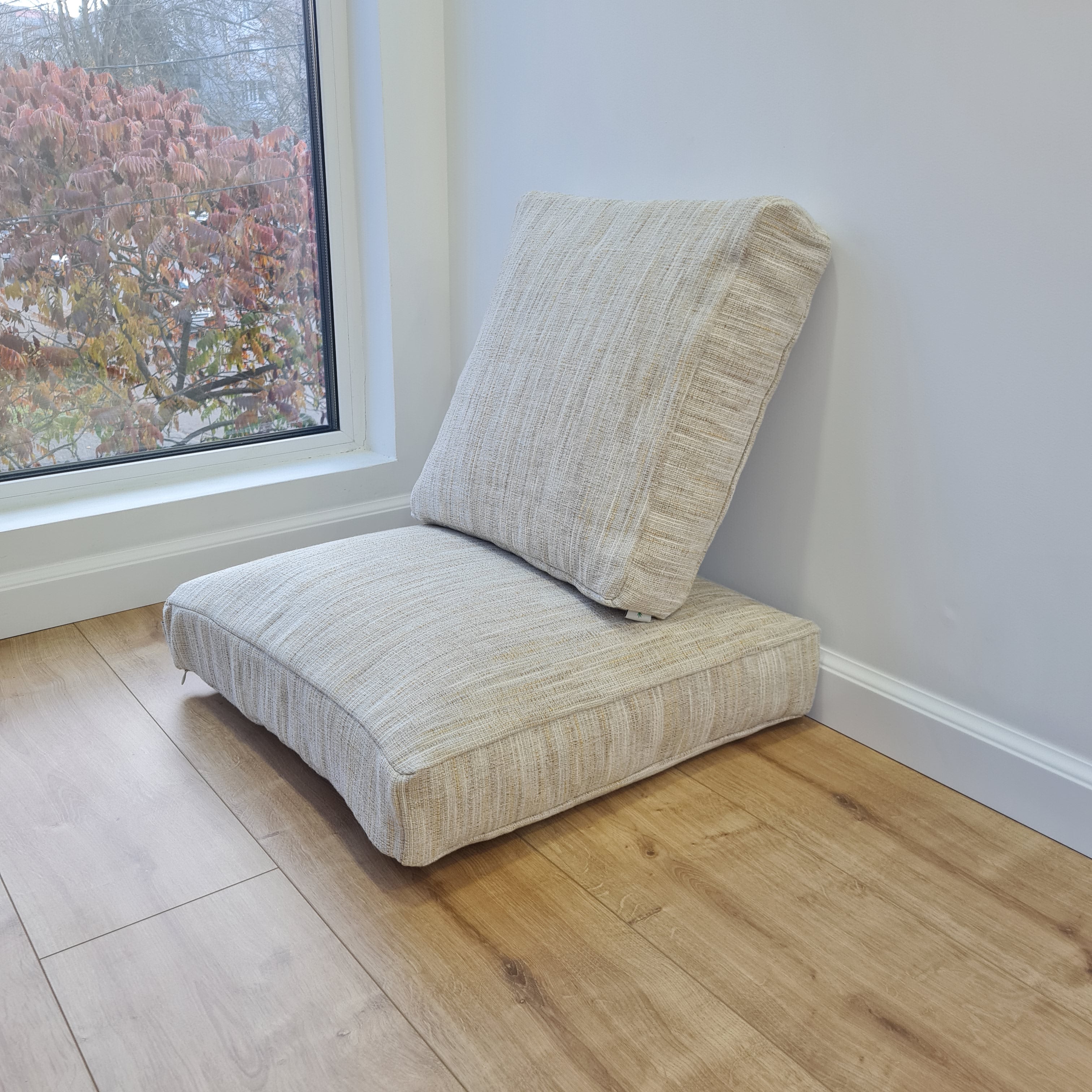 Hemp cushion with removable cover Hemp fiber filling in cotton fabric with linen cover Floor cushion custom made size