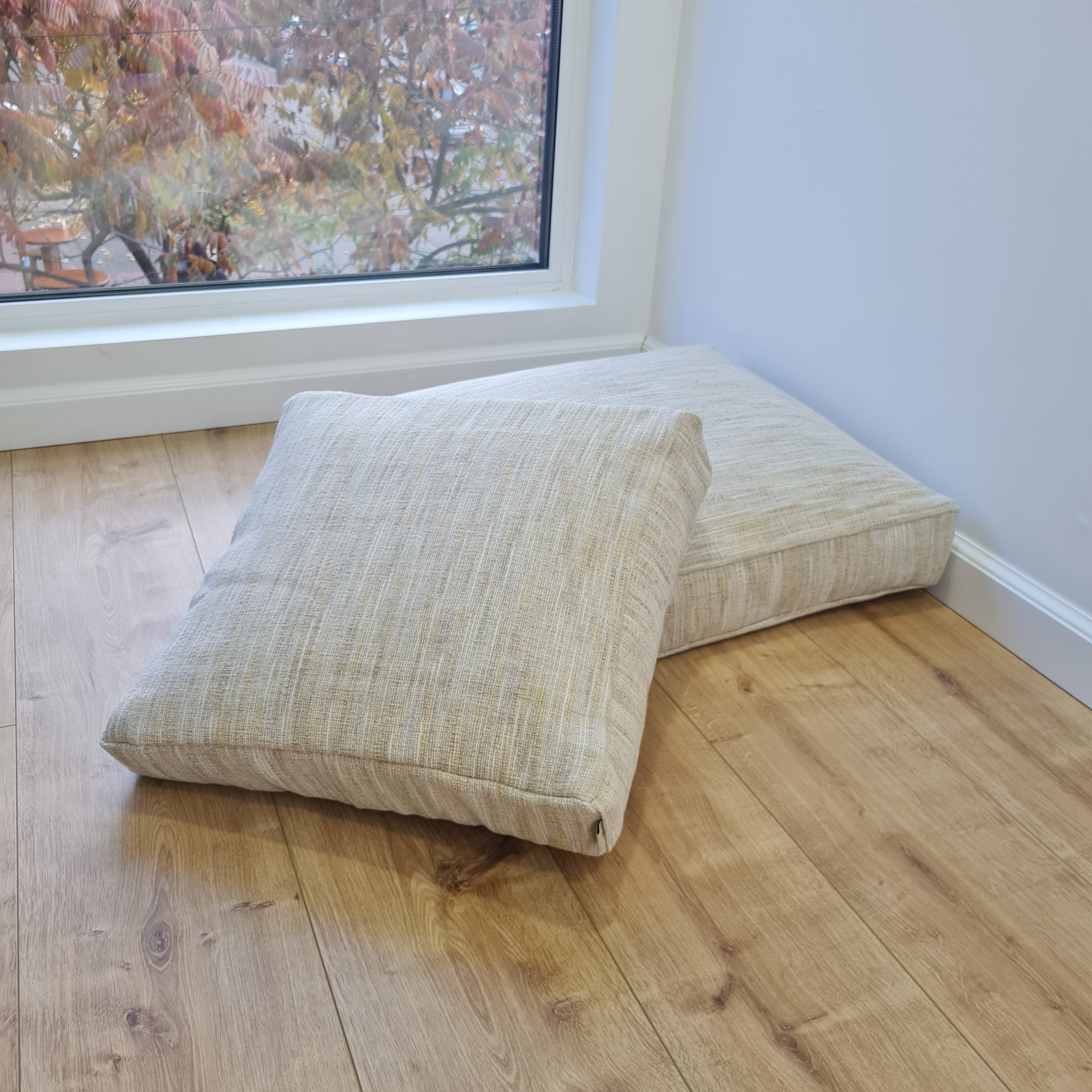 Hemp cushion with removable cover Hemp fiber filling in cotton fabric with linen cover Floor cushion custom made size