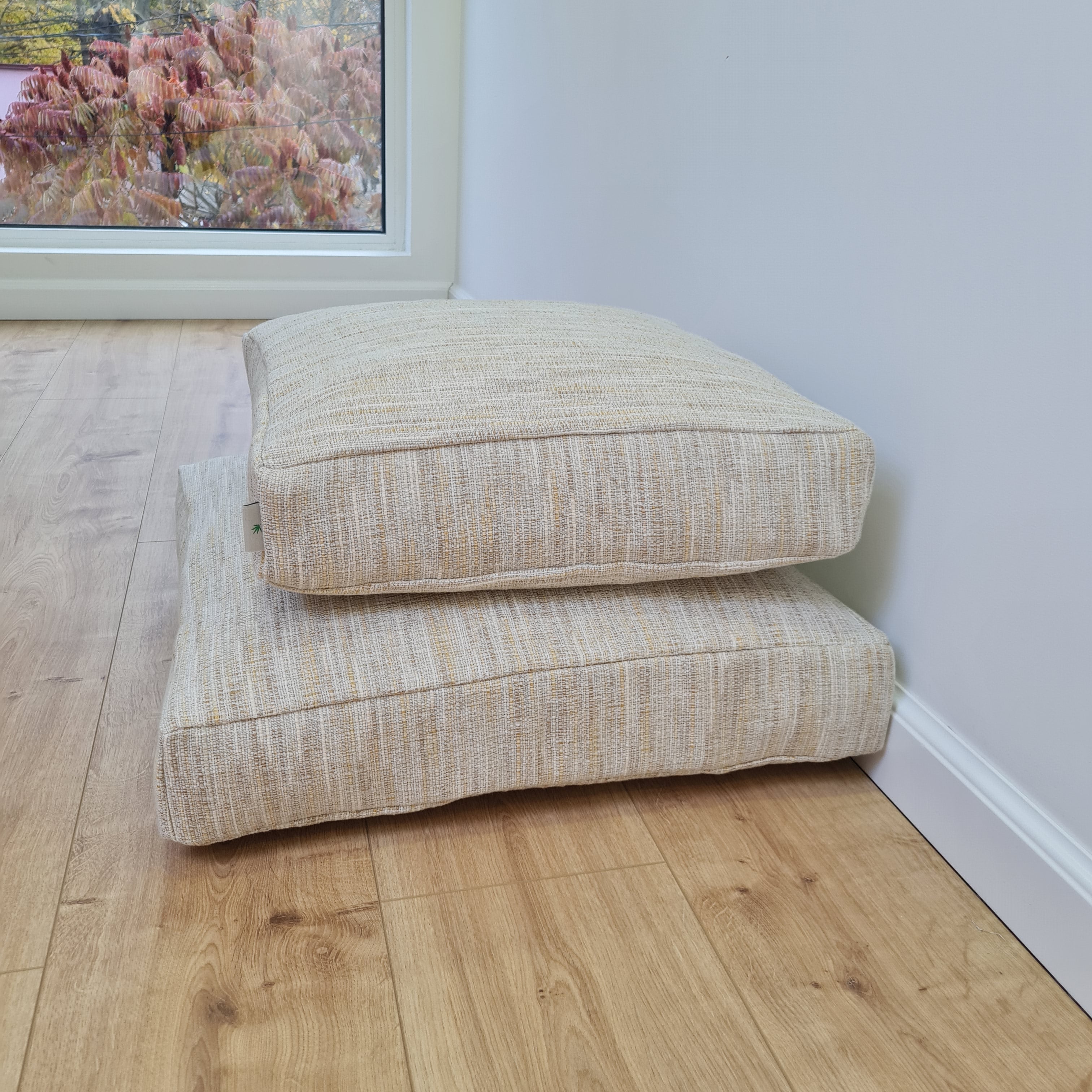Hemp cushion with removable cover Hemp fiber filling in cotton fabric with linen cover Floor cushion custom made size