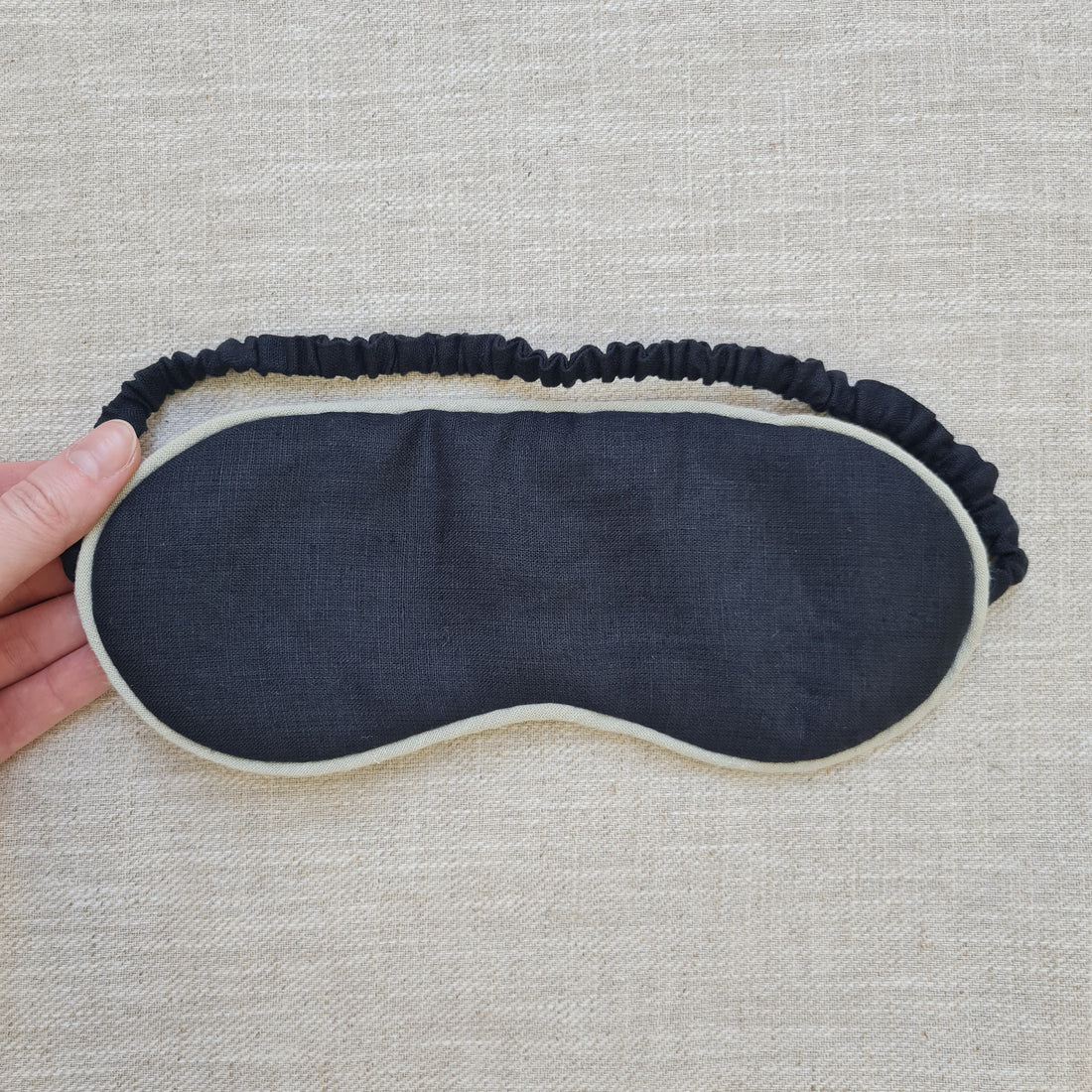 Black Organic Hemp Eye Mask Meditation Eye Mask Sleep Mask Natural Hemp Fiber Filling Hemp Fabric Gift for Her Him