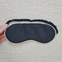 Black Organic Hemp Eye Mask Meditation Eye Mask Sleep Mask Natural Hemp Fiber Filling Hemp Fabric Gift for Her Him