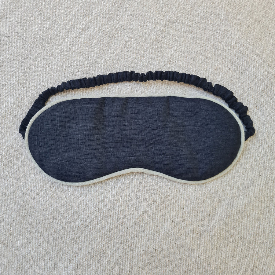 Black Organic Hemp Eye Mask Meditation Eye Mask Sleep Mask Natural Hemp Fiber Filling Hemp Fabric Gift for Her Him