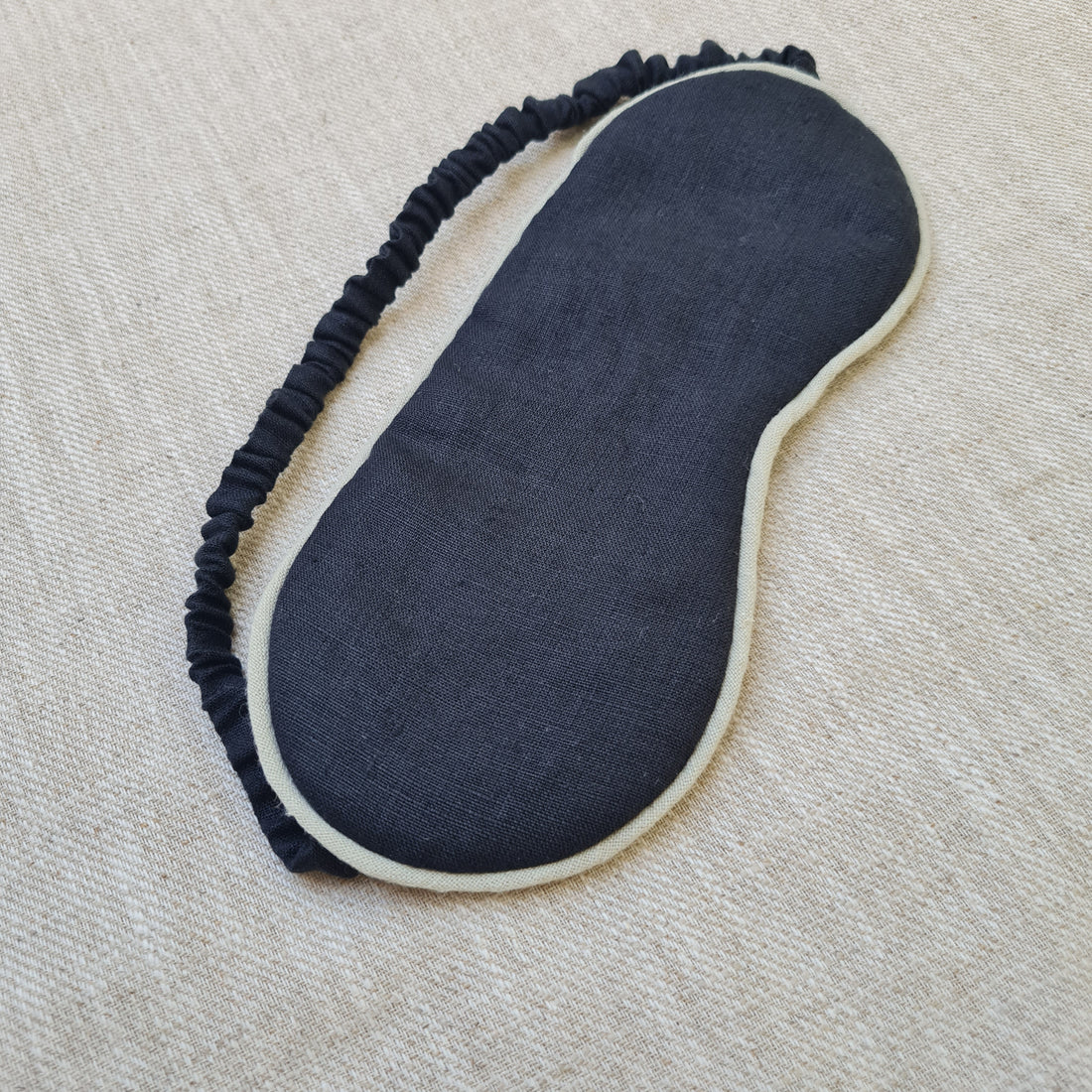 Black Organic Hemp Eye Mask Meditation Eye Mask Sleep Mask Natural Hemp Fiber Filling Hemp Fabric Gift for Her Him
