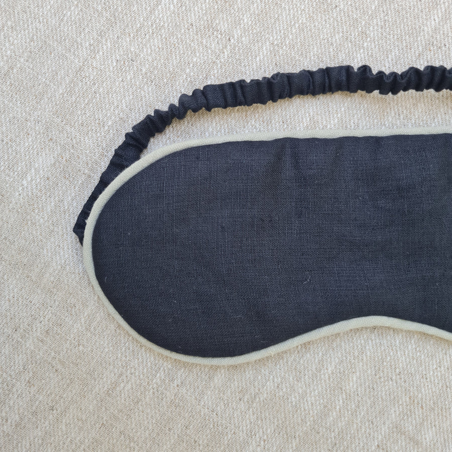 Black Organic Hemp Eye Mask Meditation Eye Mask Sleep Mask Natural Hemp Fiber Filling Hemp Fabric Gift for Her Him