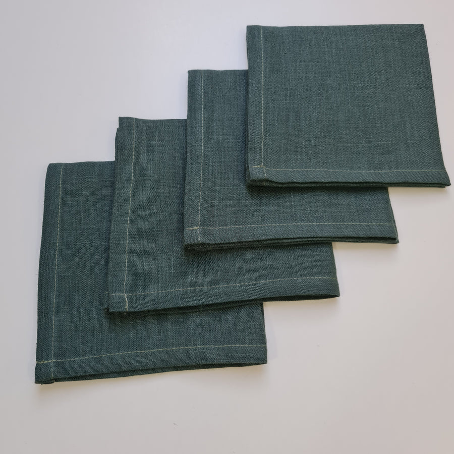 12" / 4 pcs dark green Linen napkins Natural napkins, Cloth napkins set, Fabric napkins wedding bulk, Table linens
