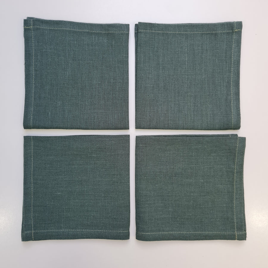 12" / 4 pcs dark green Linen napkins Natural napkins, Cloth napkins set, Fabric napkins wedding bulk, Table linens