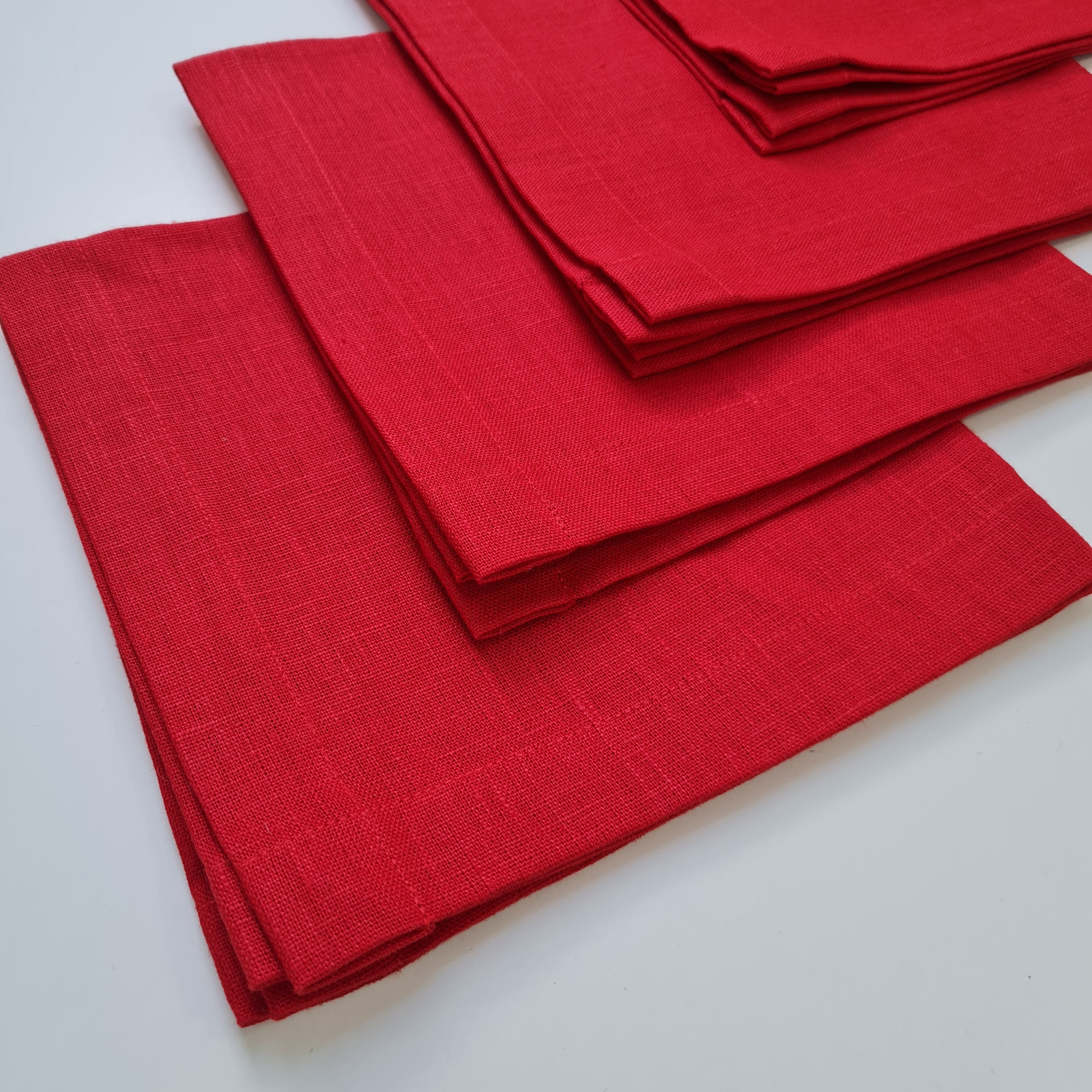 Set of 4 pcs Linen Napkins Red / Green Custom order napkins Cloth napkins set Table linens