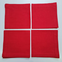 18" / 4 pcs Red Napkins set of 4 pcs Linen Napkins Cloth napkins set Table linens Gift gift for her