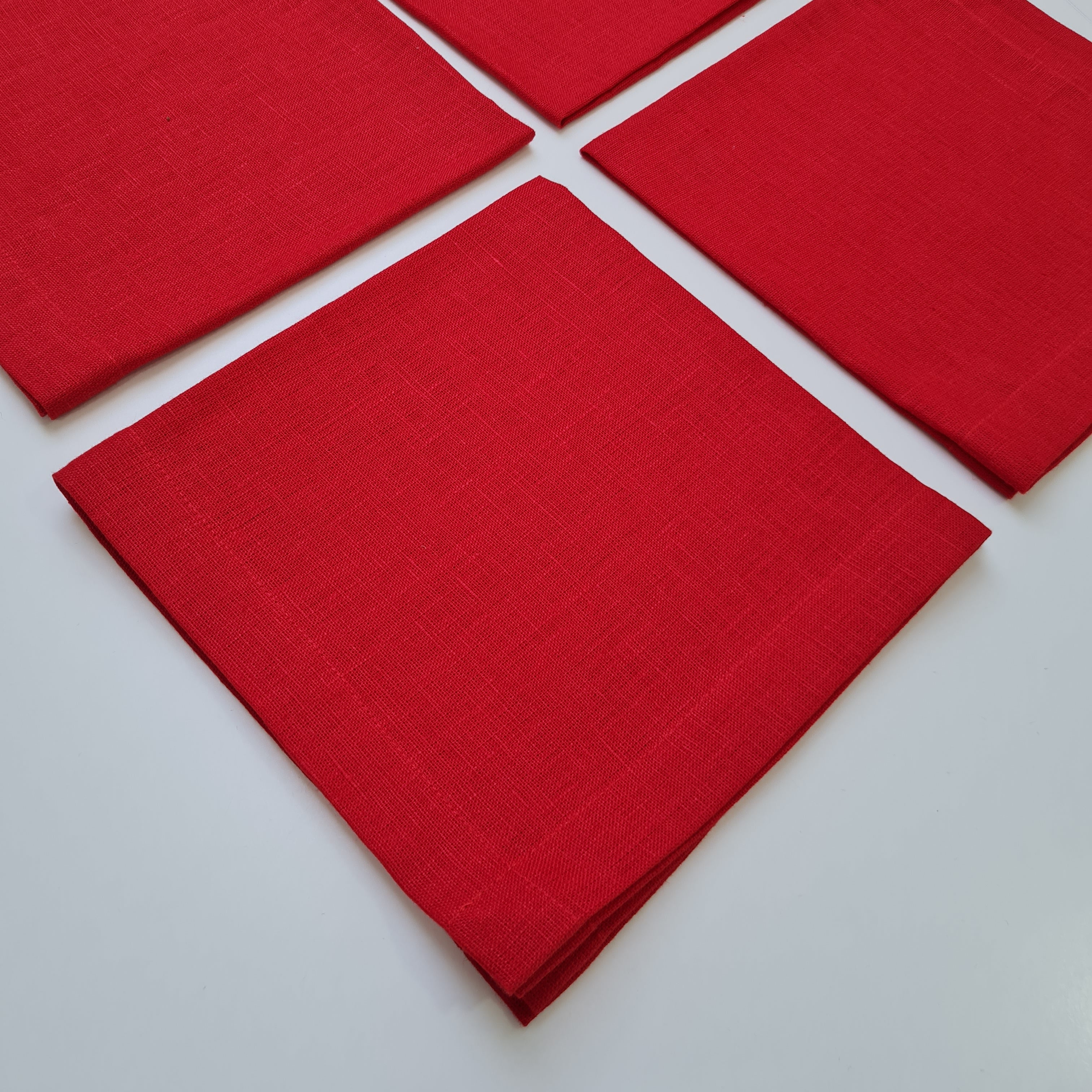 Set of 4 pcs Linen Napkins Red / Green Custom order napkins Cloth napkins set Table linens