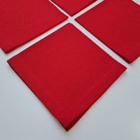 18" / 4 pcs Red Napkins set of 4 pcs Linen Napkins Cloth napkins set Table linens Gift gift for her