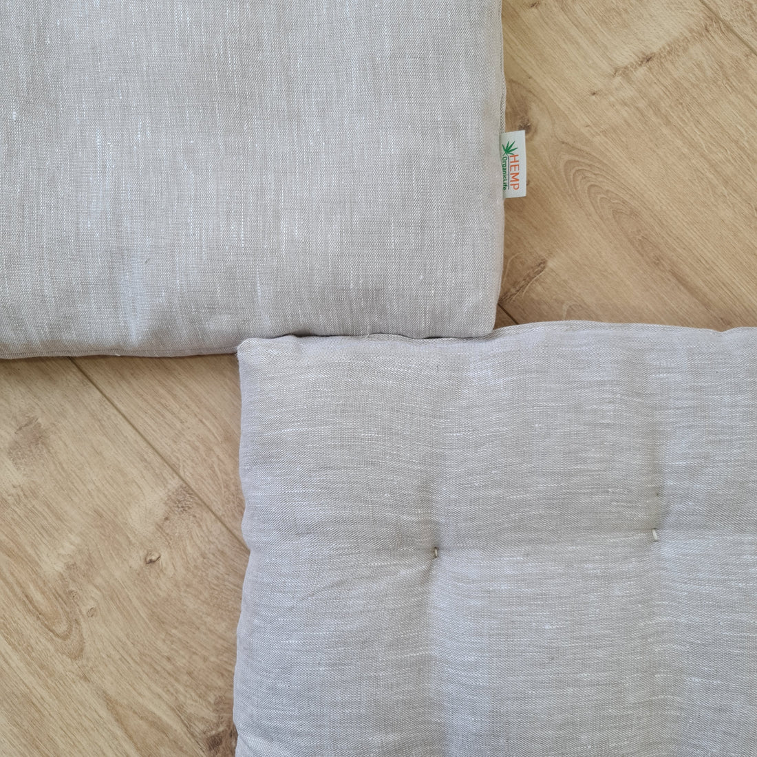 Hemp natural Sauna cushions natural mats seating pads meditation mats with organic Hemp fiber filling in natural non-dyed linen fabric