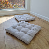Hemp natural Sauna cushions natural mats seating pads meditation mats with organic Hemp fiber filling in natural non-dyed linen fabric