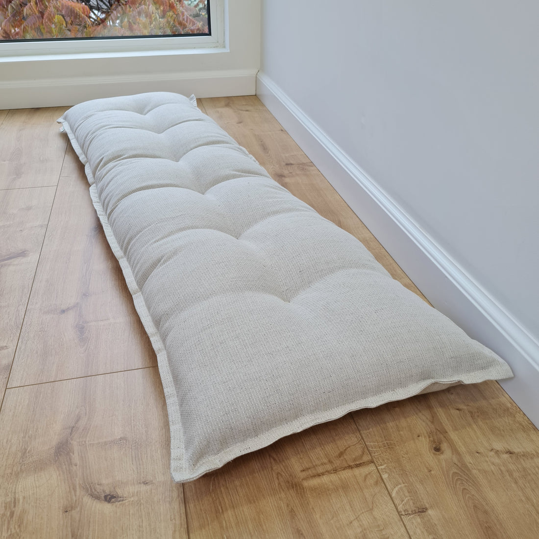 Natural Hemp Bench Cushion Custom Made filled organic Hemp Fiber in natural non dyed Hemp Fabric Window Bench Mudroom cushions