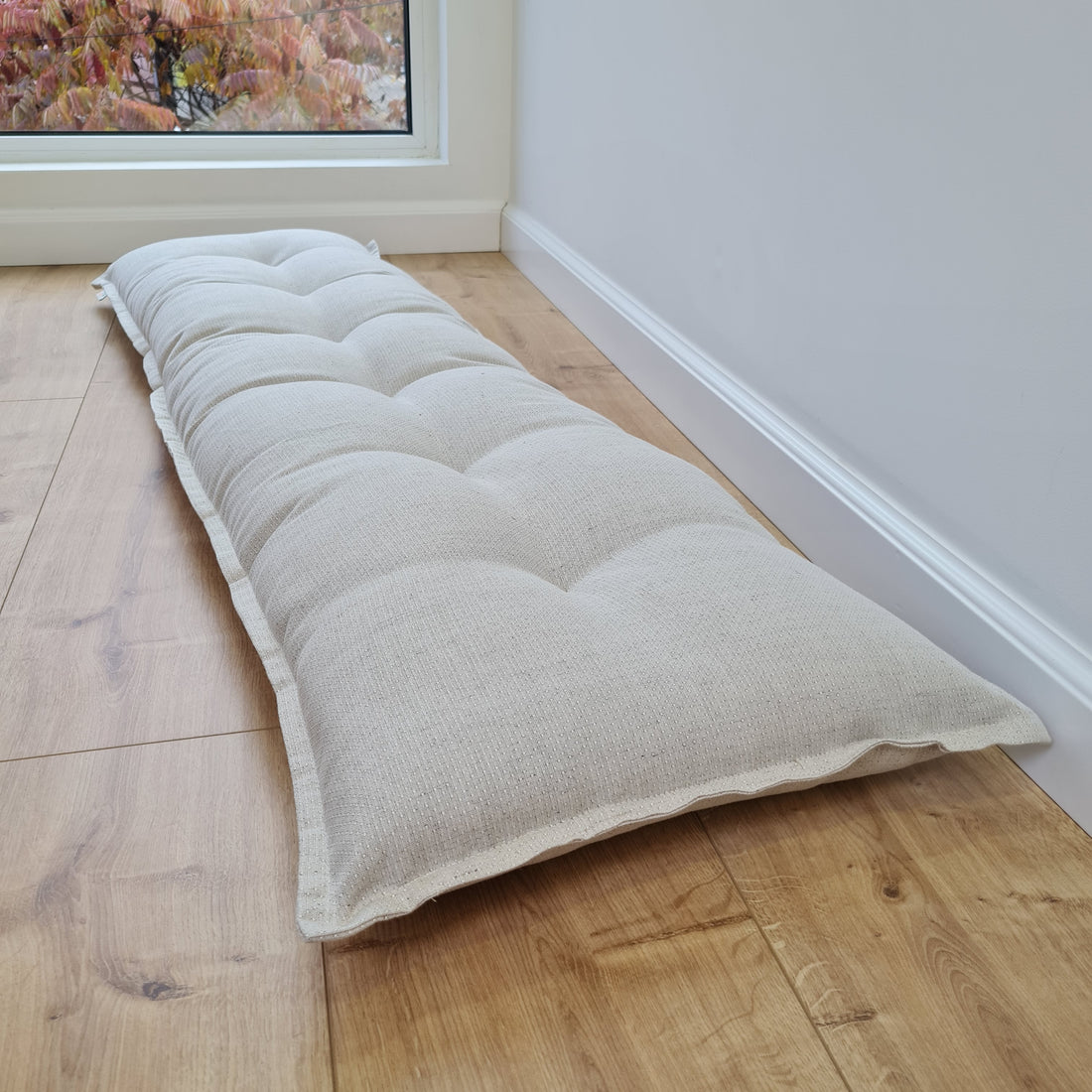 Natural Hemp Bench Cushion Custom Made filled organic Hemp Fiber in natural non dyed Hemp Fabric Window Bench Mudroom cushions