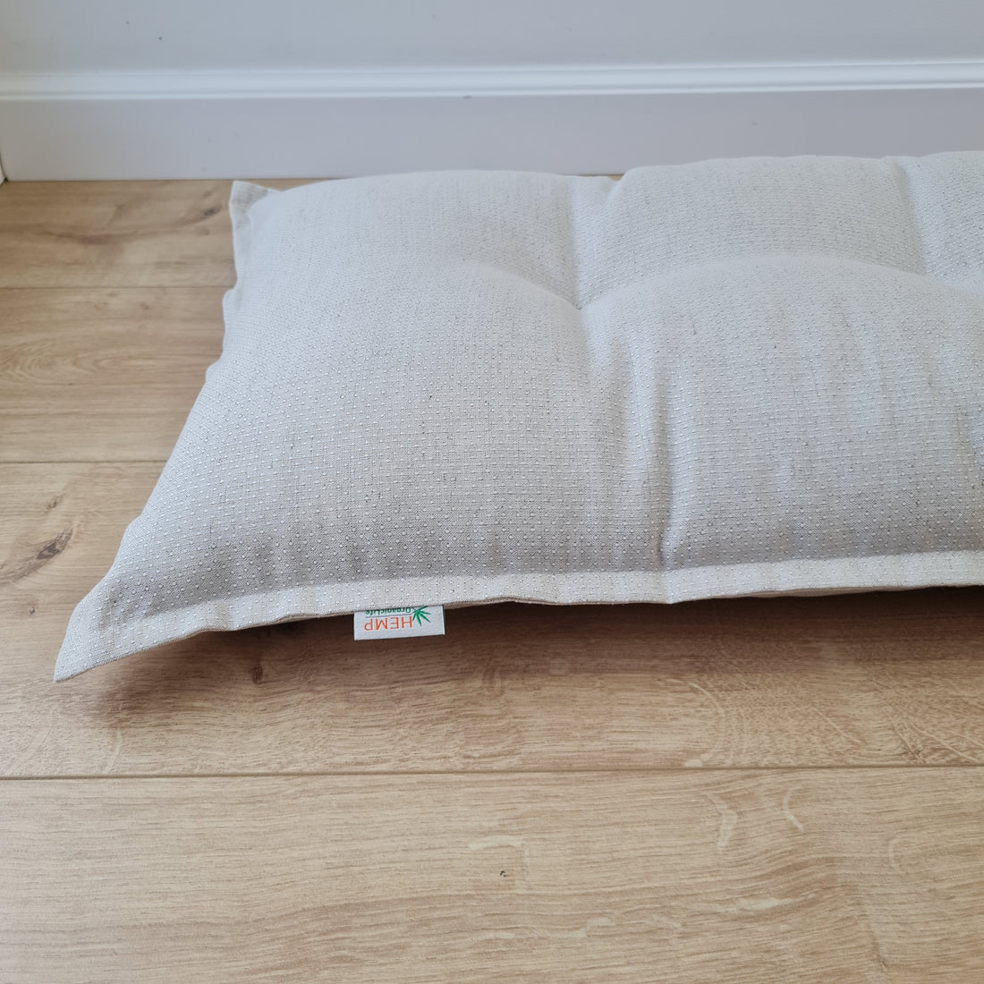 Natural Hemp Bench Cushion Custom Made filled organic Hemp Fiber in natural non dyed Hemp Fabric Window Bench Mudroom cushions