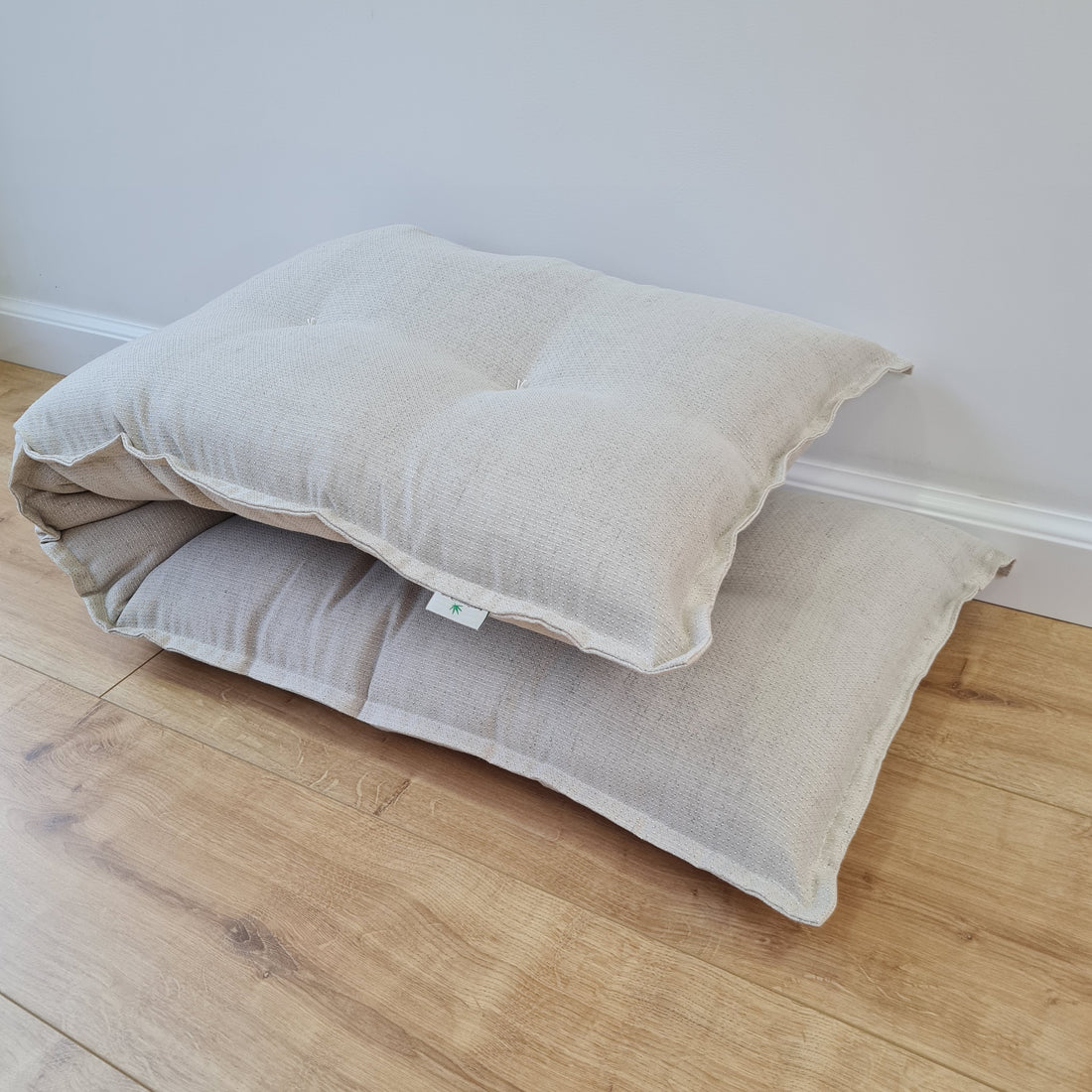 Natural Hemp Bench Cushion Custom Made filled organic Hemp Fiber in natural non dyed Hemp Fabric Window Bench Mudroom cushions