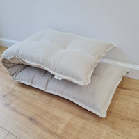 Natural Hemp Bench Cushion Custom Made filled organic Hemp Fiber in natural non dyed Hemp Fabric Window Bench Mudroom cushions