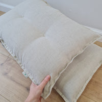 Natural Hemp Bench Cushion Custom Made filled organic Hemp Fiber in natural non dyed Hemp Fabric Window Bench Mudroom cushions