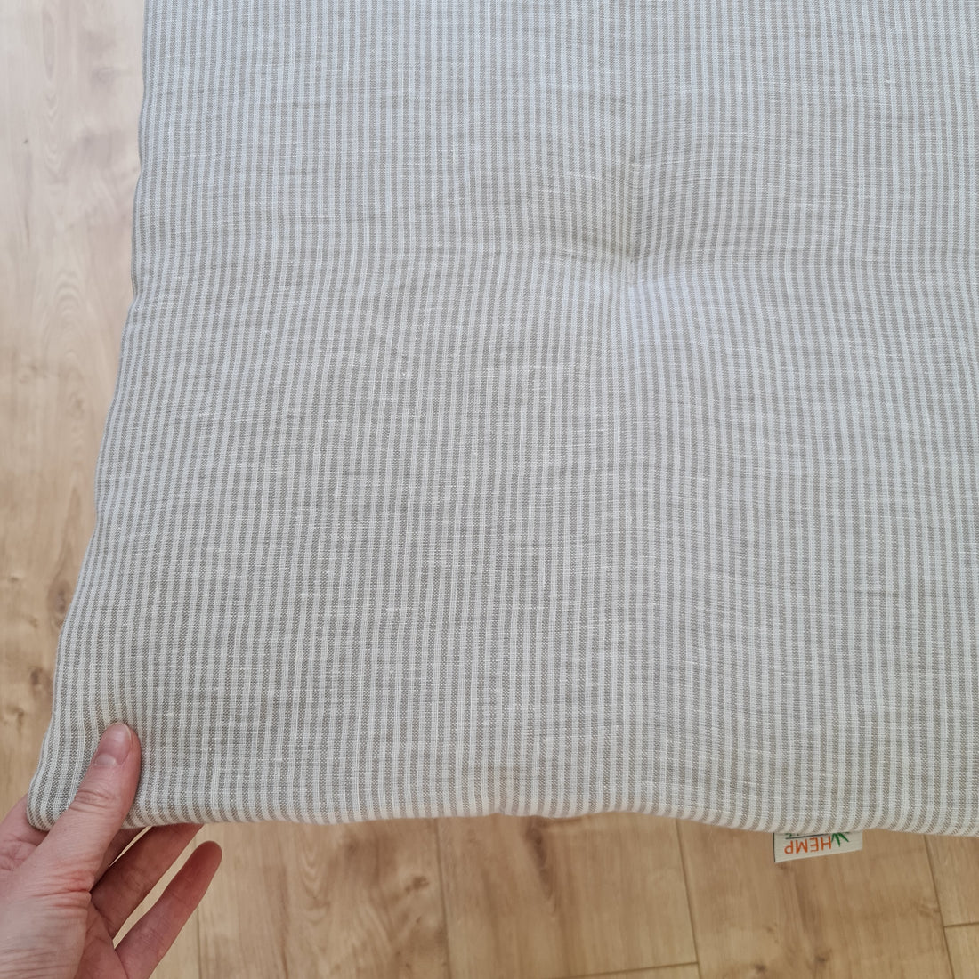 Hemp linen seat Cushion for chair WITHOUT TIES filled organic hemp fiber in natural linen fabric Chair Cushion Pillow seat