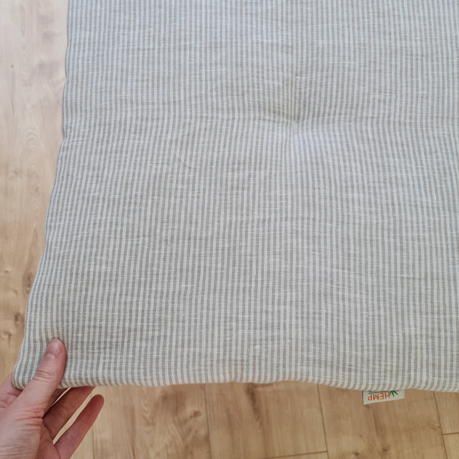 Hemp linen seat Cushion for chair WITHOUT TIES filled organic hemp fiber in natural linen fabric Chair Cushion Pillow seat