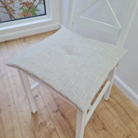 Hemp linen seat Cushion for chair WITHOUT TIES filled organic hemp fiber in natural linen fabric Chair Cushion Pillow seat