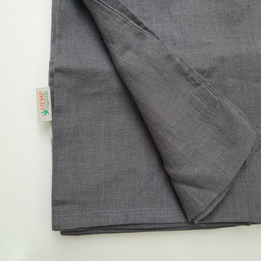 16" x 24" (40x60cm) graphite Linen Pillowcases Linen Washed Fabric