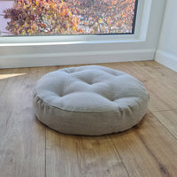 Round Hemp cushion Hemp fiber in non-dyed linen fabric natural organic Floor cushion
