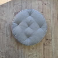 Round Hemp cushion Hemp fiber in non-dyed linen fabric natural organic Floor cushion