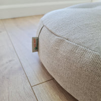 Round Hemp cushion Hemp fiber in non-dyed linen fabric natural organic Floor cushion