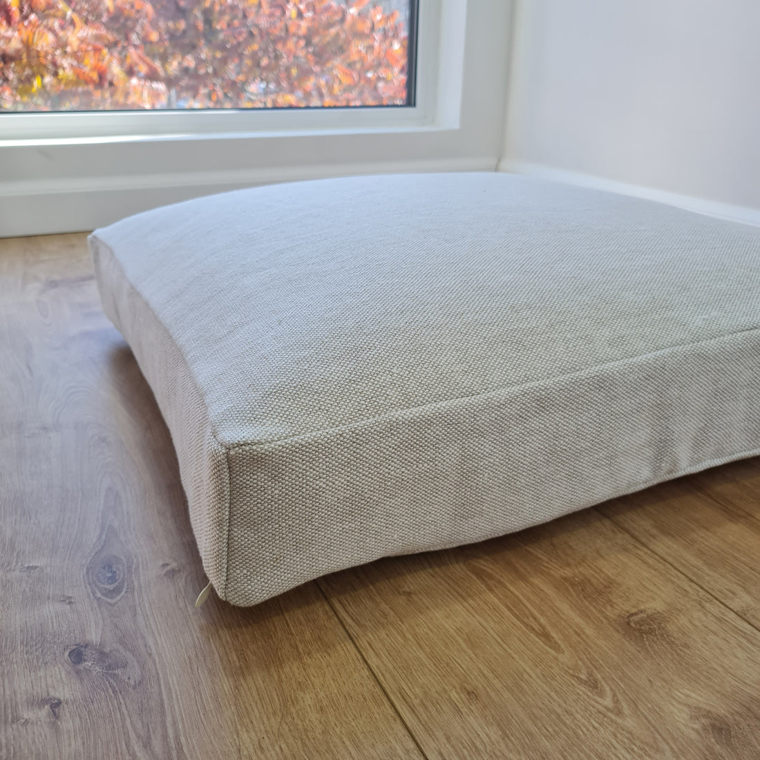 Hemp cushion with removable cover Hemp fiber filling in cotton fabric with linen cover Floor cushion custom made size