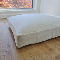 Hemp cushion with removable cover Hemp fiber filling in cotton fabric with linen cover Floor cushion custom made size