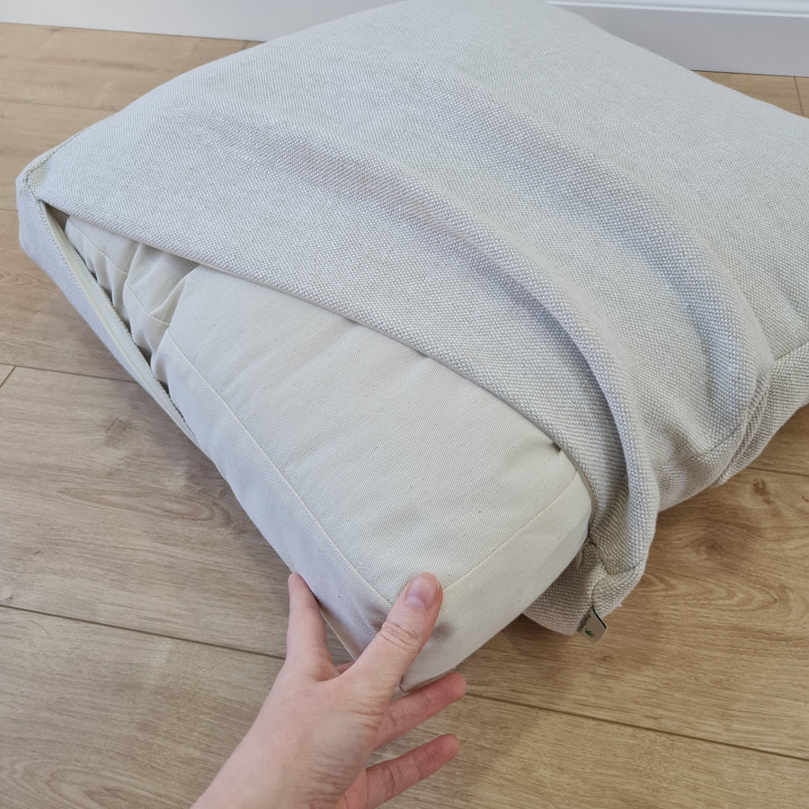 Hemp cushion with removable cover Hemp fiber filling in cotton fabric with linen cover Floor cushion custom made size