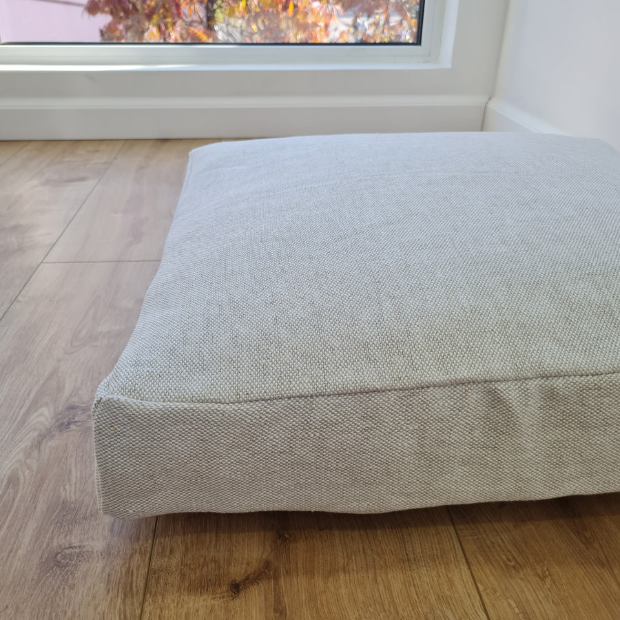 Hemp cushion with removable cover Hemp fiber filling in cotton fabric with linen cover Floor cushion custom made size