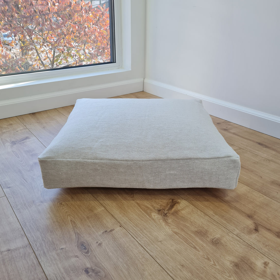 Hemp cushion with removable cover Hemp fiber filling in cotton fabric with linen cover Floor cushion custom made size